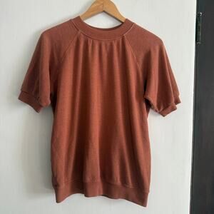 JUNGMAVEN | Warm Brown Hemp Short Sleeve Sweatshirt | Small